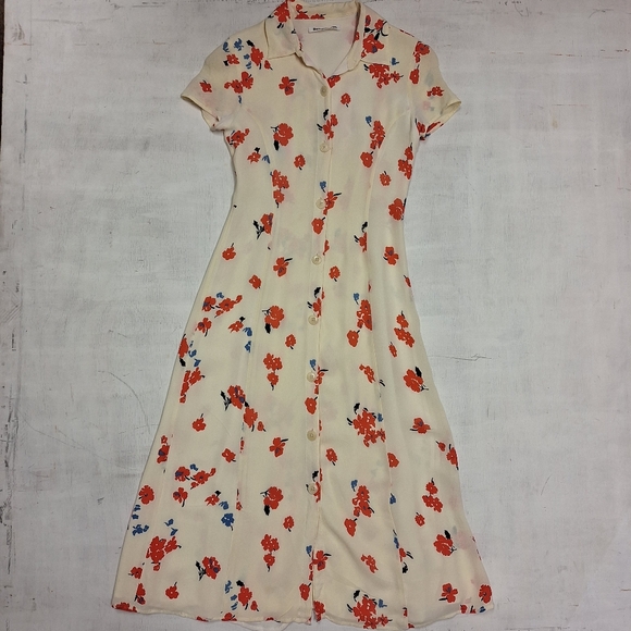 Reformation Shelia Floral Dress in Cream - Picture 2 of 5